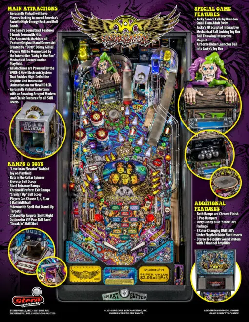Stern Aerosmith Pro Pinball Machine by Stern pinball machine
