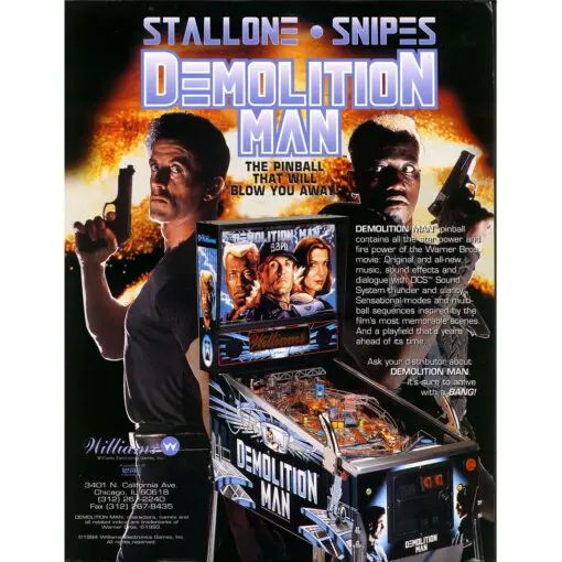 Williams Demolition Man Pinball Machine by Williams pinball machine