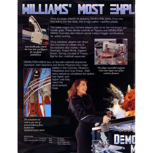 Williams Demolition Man Pinball Machine by Williams pinball machine