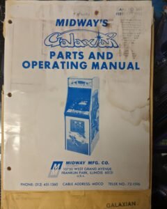 Galaxian- Midway - Manual - Schematics - Instructions - Used Copy