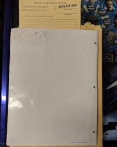 Galaxian- Midway - Manual - Schematics - Instructions - Used Copy