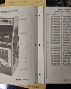 Galaxian- Midway - Manual - Schematics - Instructions - Used Copy