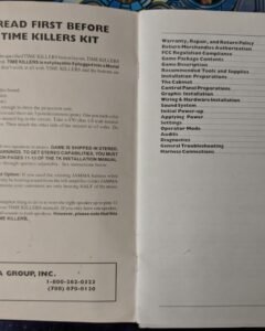 Time Killers - Strata - Manual - Installation Instructions - Used Copy