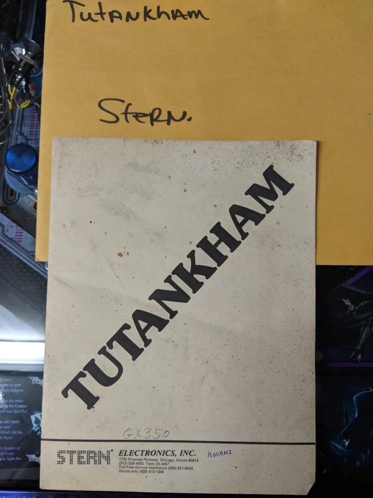 Stern Tutankham - Stern - Manual - Schematics - Instructions -Used Copy