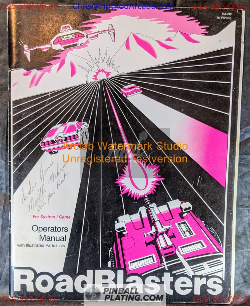 Atari Road Blasters - Atari - Arcade Manual - Schematics - Instructions - Used Copy