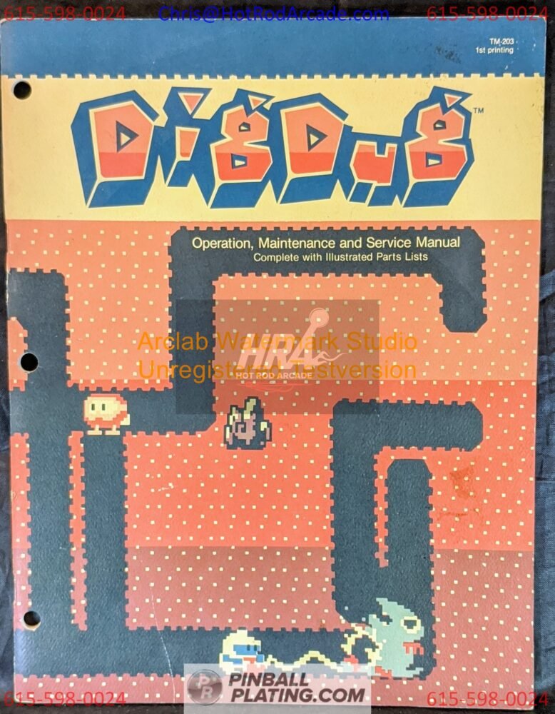 Atari Dig Dug - Atari - Arcade Manual - Schematics - Instructions - Book - Used Copy