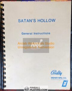 Satan's Hollow - Bally - Arcade Manual - Schematics - Instructions - Used Copy