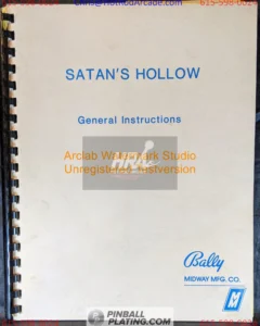 Satan's Hollow - Bally - Arcade Manual - Schematics - Instructions - Used Copy