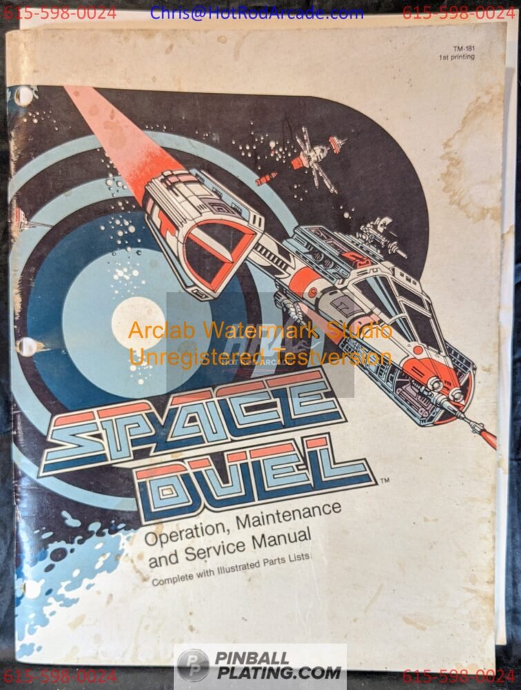 Atari Space Duel - Atari  - Arcade Manual - Schematics - Instructions -Used Copy