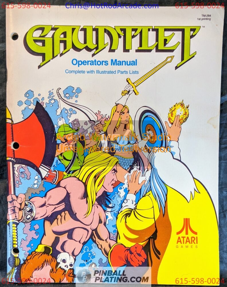 Atari Gauntlet - Atari - Arcade Manual - Schematics - Instructions - Used Copy