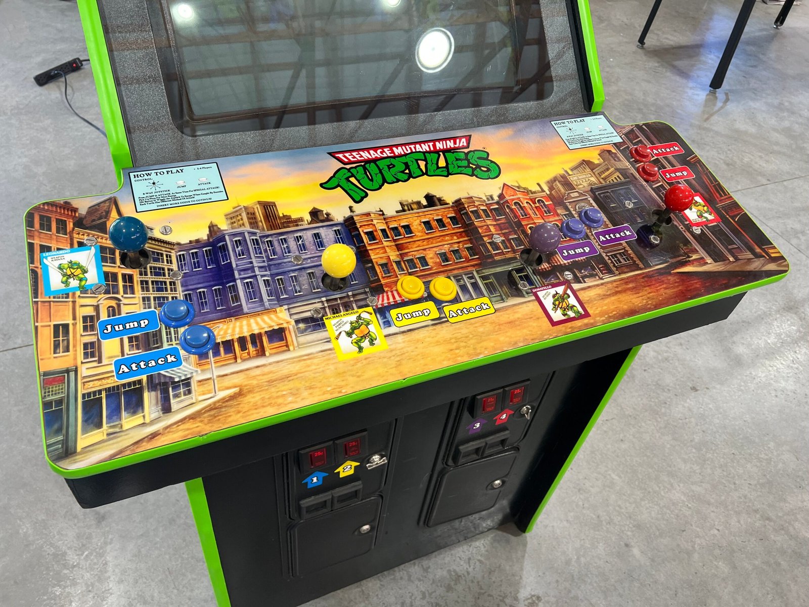 TEENAGE MUTANT NINJA TURTLES - 4 PLAYER - The OG - Konami Arcade Game! ORIGINAL! Good Looking Arcade Cabinet - TMNT- TNT - Working Great!