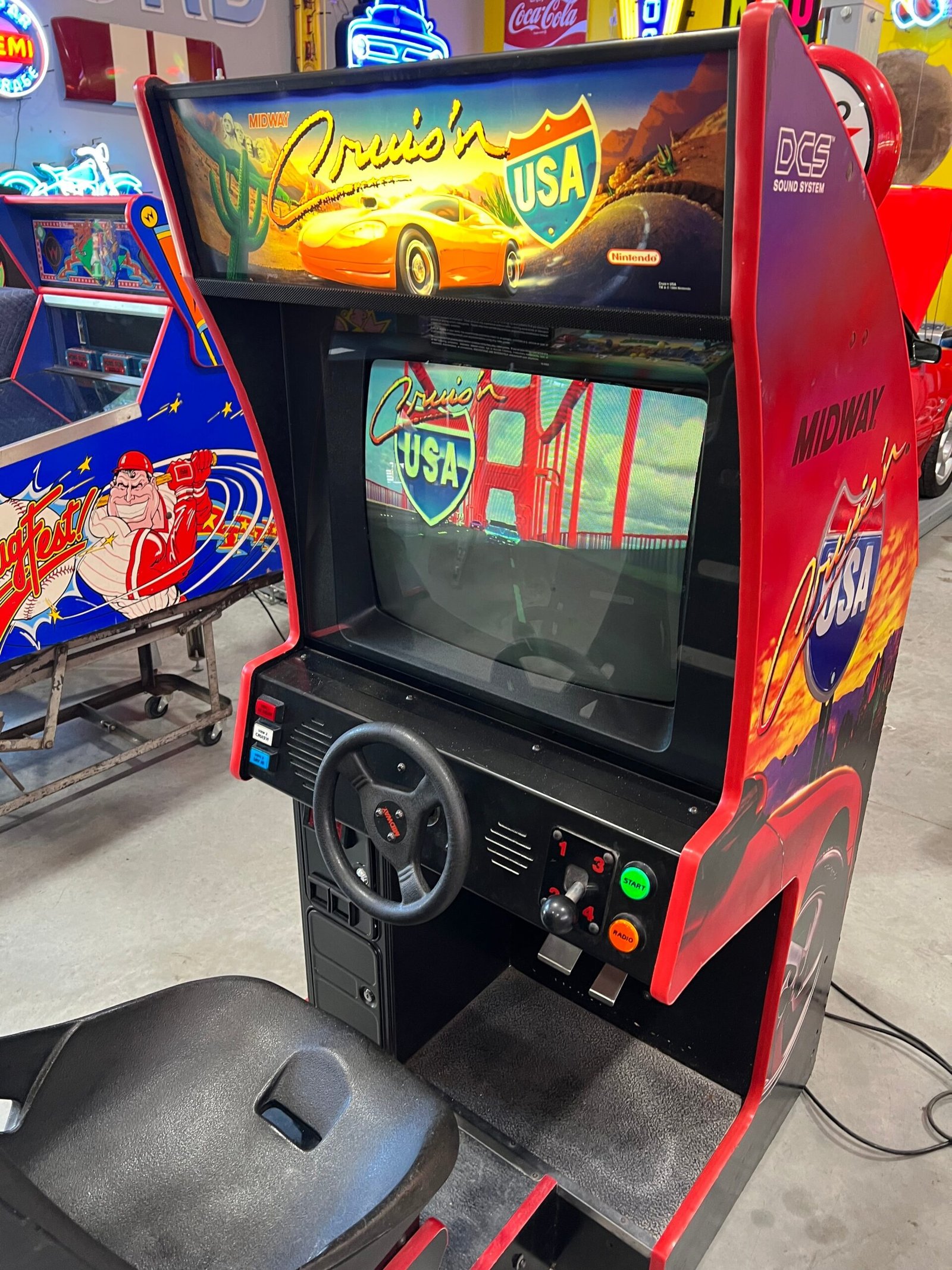Midway Crusin' USA Midway Nintendo Sit-Down Arcade Game - THE ORIGINAL - Works 100% - THE ONE YOU REMEMBER!
