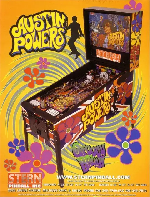 Stern Austin Powers Pinball Machine by Stern pinball machine