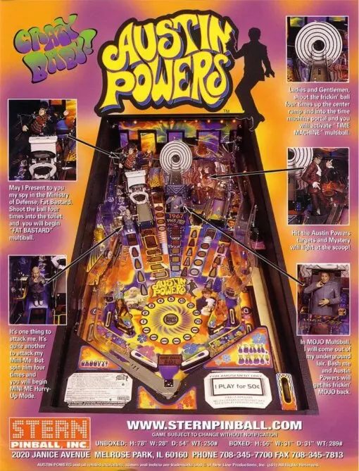 Stern Austin Powers Pinball Machine by Stern pinball machine