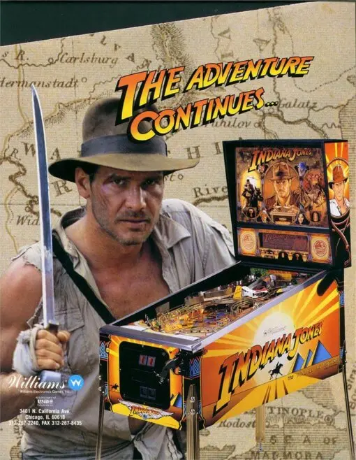 Williams Indiana Jones Pinball Machine (1993) by Williams pinball machine