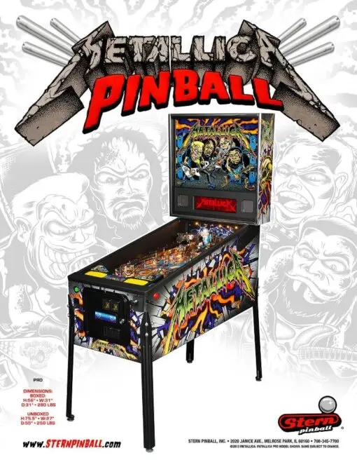 Stern Metallica Pro Pinball Machine by Stern pinball machine