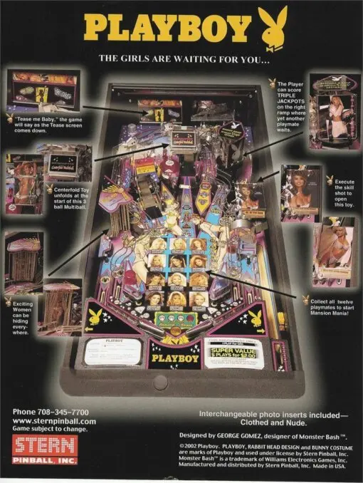 Stern Playboy Pinball Machine by Stern pinball machine