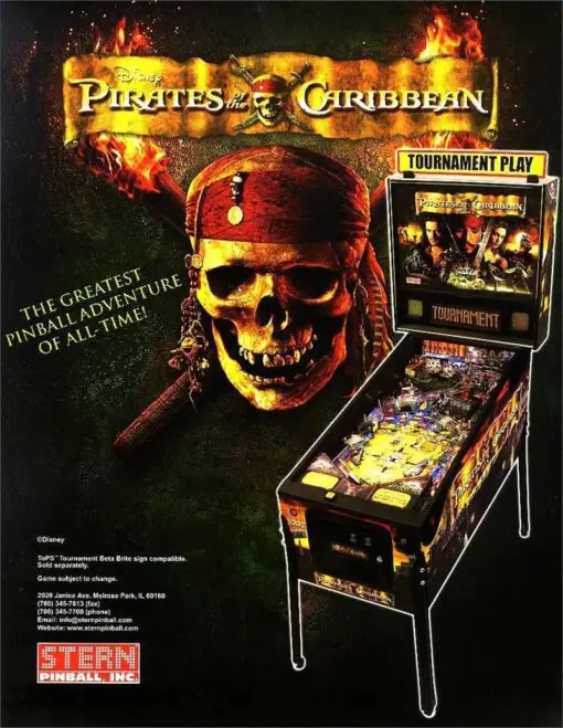 Stern Pirates of the Caribbean Pinball Machine by Stern pinball machine
