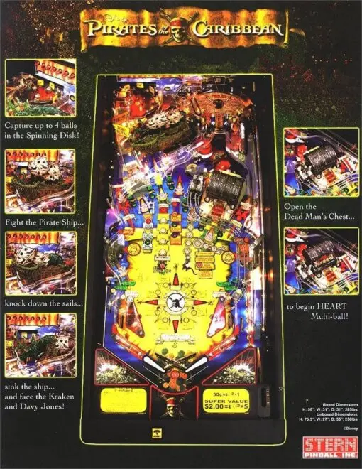 Stern Pirates of the Caribbean Pinball Machine by Stern pinball machine