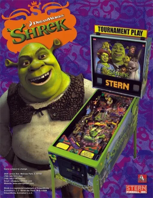 Stern Shrek Pinball Machine by Stern pinball machine