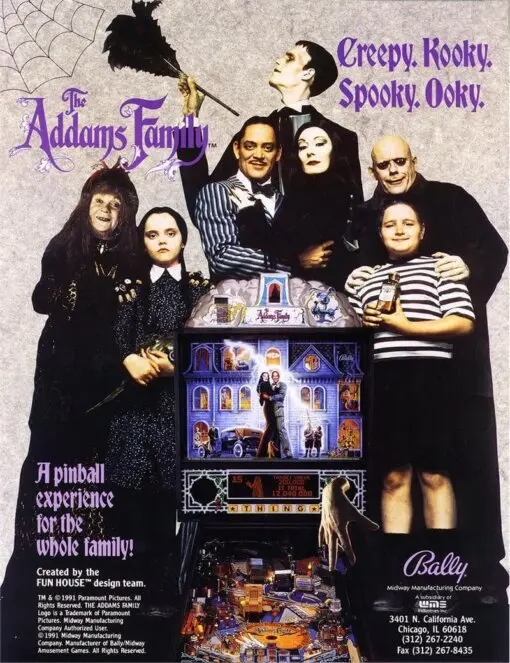 Bally Addams Family Pinball Machine by Bally pinball machine