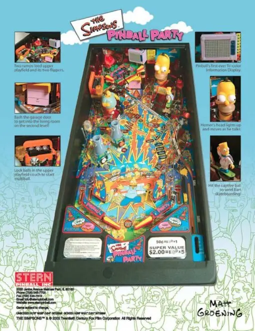 Stern Simpsons Pinball Party Machine by Stern pinball machine