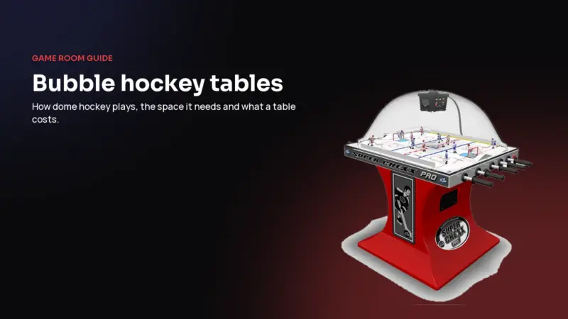 Super Chexx Pro bubble hockey table with the title Bubble hockey tables